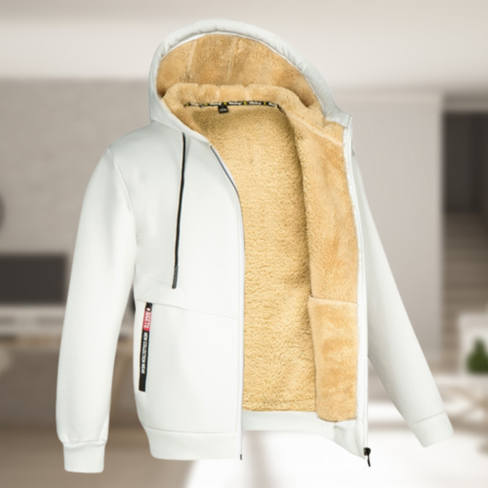 Kapuzenjacke | Mit Fleece gefüttert | Winter | Kapuzenjacke mit Reißverschluss | Herren-Kapuzenjacke