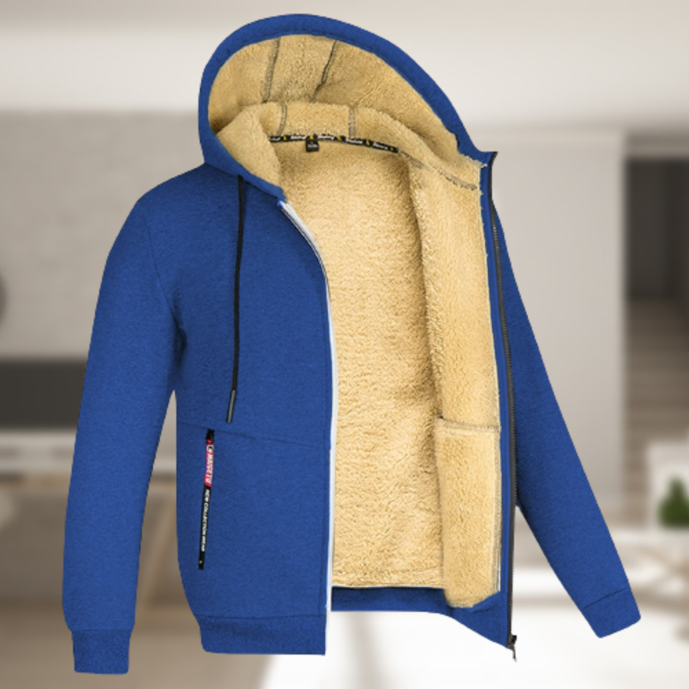 Kapuzenjacke | Mit Fleece gefüttert | Winter | Kapuzenjacke mit Reißverschluss | Herren-Kapuzenjacke