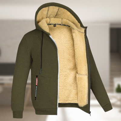 Kapuzenjacke | Mit Fleece gefüttert | Winter | Kapuzenjacke mit Reißverschluss | Herren-Kapuzenjacke