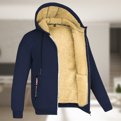 Kapuzenjacke | Mit Fleece gefüttert | Winter | Kapuzenjacke mit Reißverschluss | Herren-Kapuzenjacke