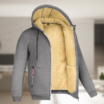 Kapuzenjacke | Mit Fleece gefüttert | Winter | Kapuzenjacke mit Reißverschluss | Herren-Kapuzenjacke