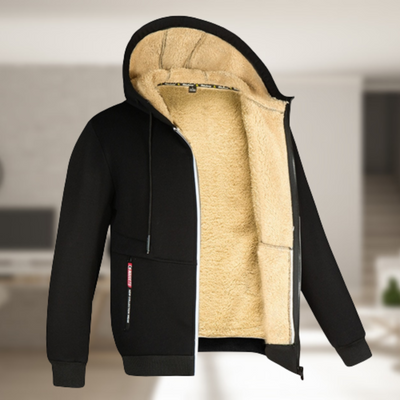 Kapuzenjacke | Mit Fleece gefüttert | Winter | Kapuzenjacke mit Reißverschluss | Herren-Kapuzenjacke