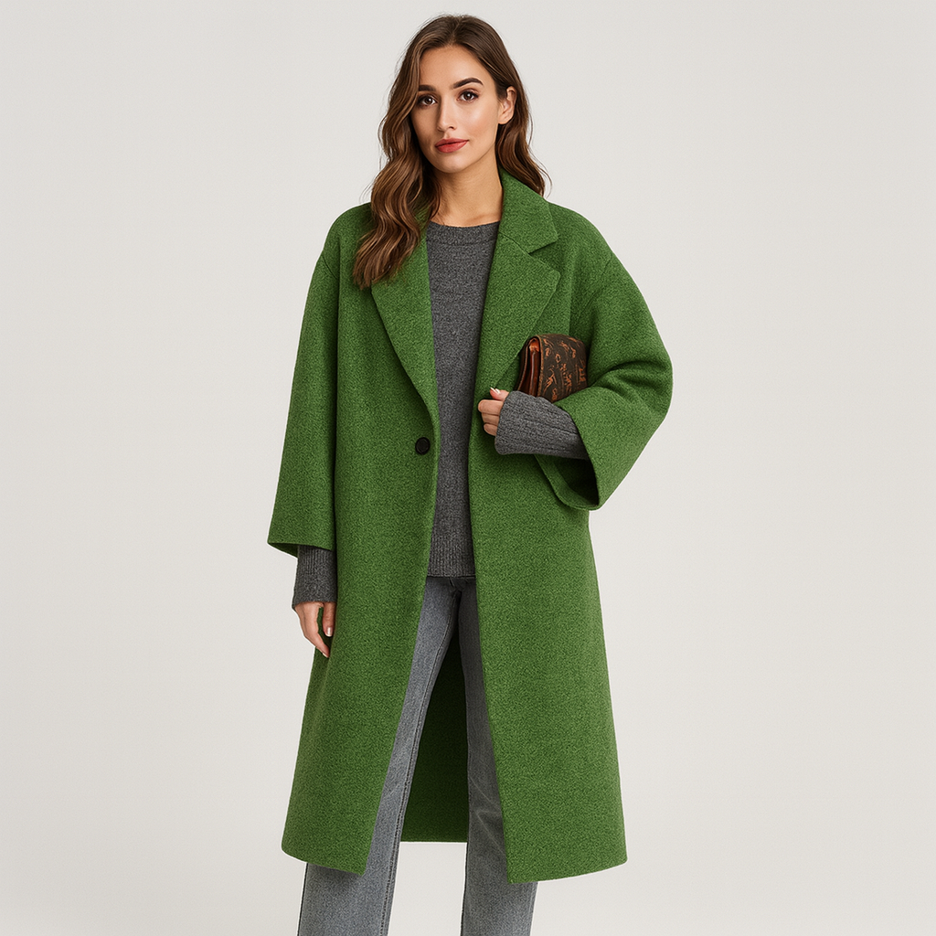 Übergroßer Wollmantel | Lang | Lockere Passform | Winter-Trenchcoat | Winterjacke für Damen