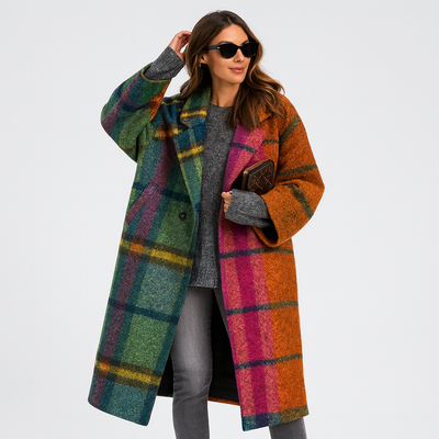 Übergroßer Wollmantel | Lang | Lockere Passform | Winter-Trenchcoat | Winterjacke für Damen