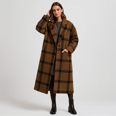 Übergroßer Wollmantel | Lang | Lockere Passform | Winter-Trenchcoat | Winterjacke für Damen
