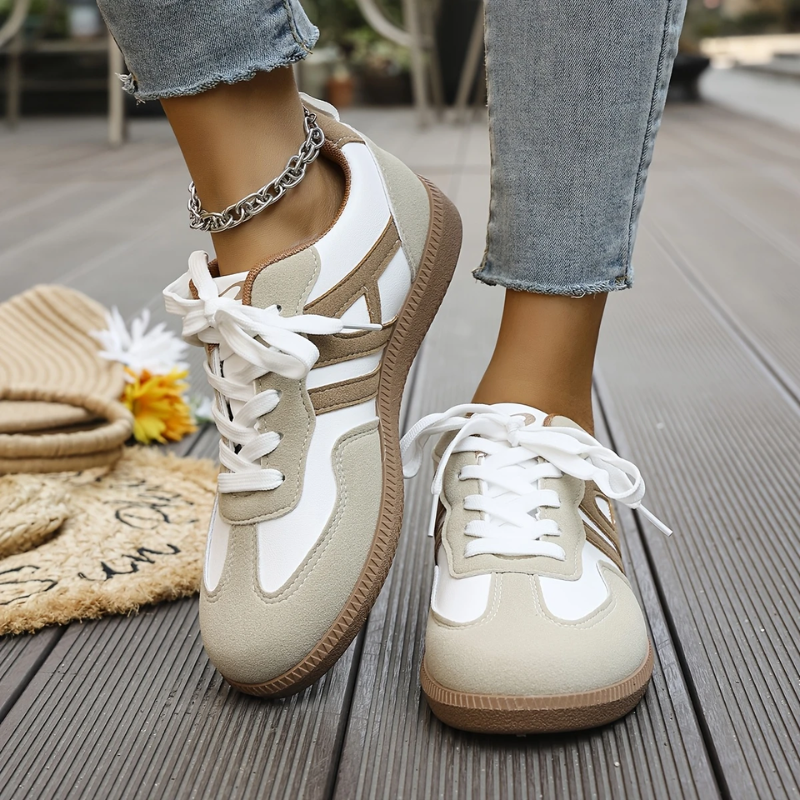 Sneaker | Beige | Schnürsenkel | Lässige Sneaker | Damenschuhe