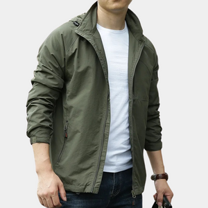 Windbreaker-Jacke – mit Kapuze – Reißverschluss – leichte Jacke – Herrenjacke-Fashion Peak