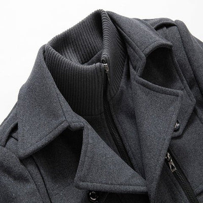 Wool Coat - Men's Mid Length Zip-Up Wool Jacket for Winter-Chaps Herrenmode