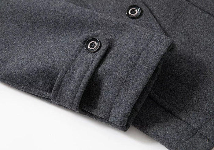 Wool Coat - Men's Mid Length Zip-Up Wool Jacket for Winter-Chaps Herrenmode