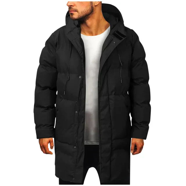 Pufferjacke - Kapuze - Mittellang - Daunenjacke - Wintermantel für Männer