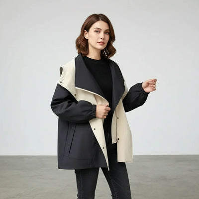 Parka-Jacke – mit Kapuze – Oversized – Herbstjacke – Damenjacke