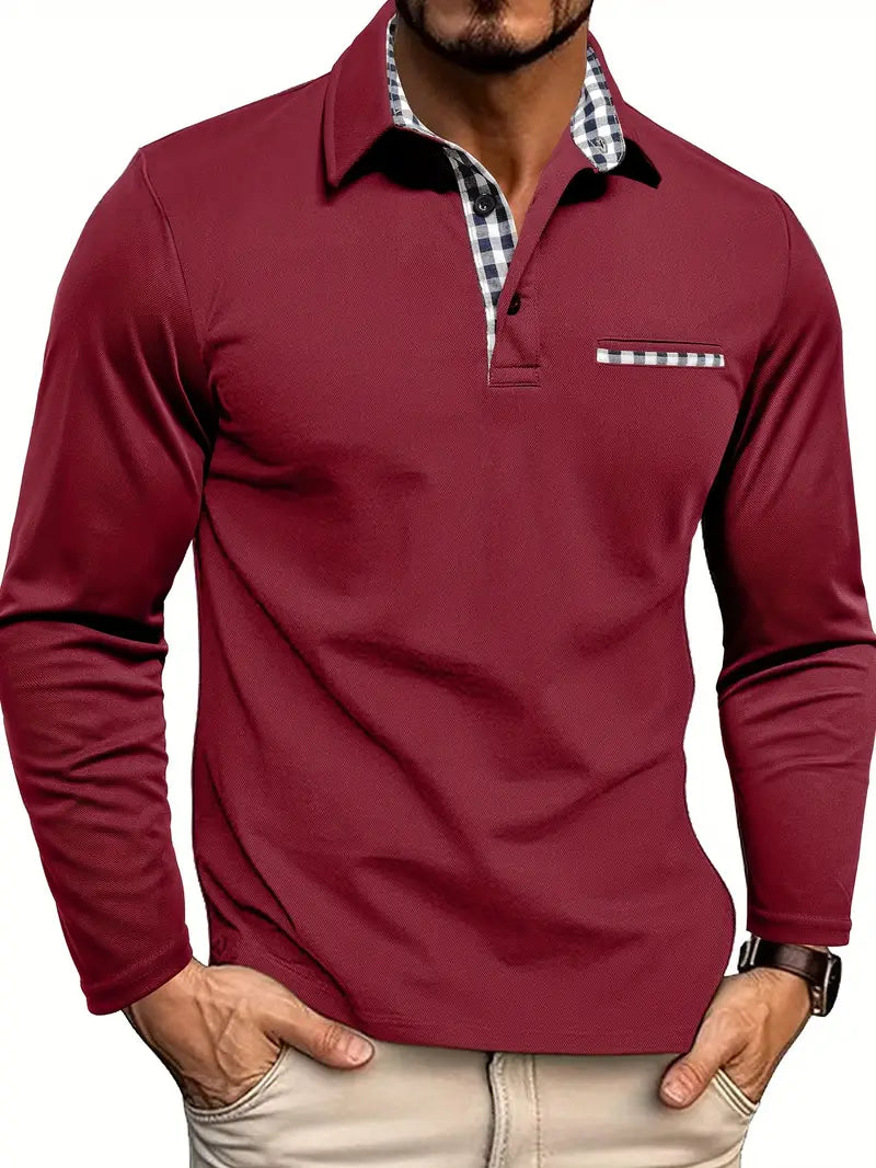 Poloshirt | Mit Kragen | Normale Passform | Langarm-Poloshirts | Herrenbekleidung