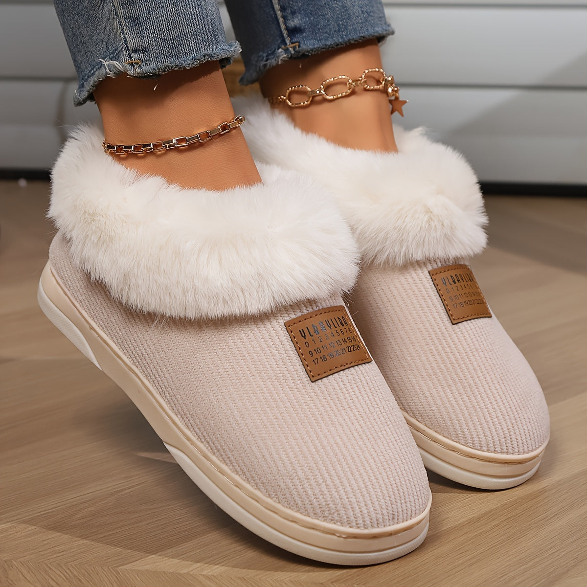 Binnenslippers – Warme, flauschige Hausschuhe für Damen für den Winter