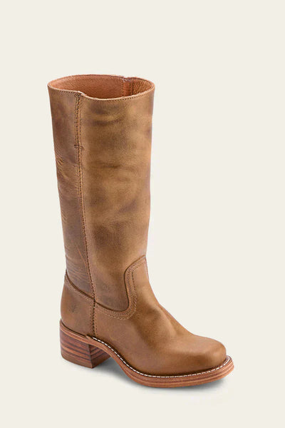 Lederstiefel – Niedriger Absatz – Slipper – Kniehohe Stiefel – Damenstiefel