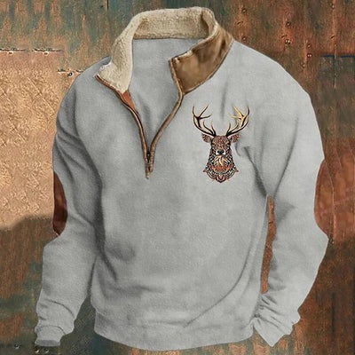Fleece-Pullover – Warmer Fleece-Pullover mit halbem Reißverschluss für Männer für den Winter