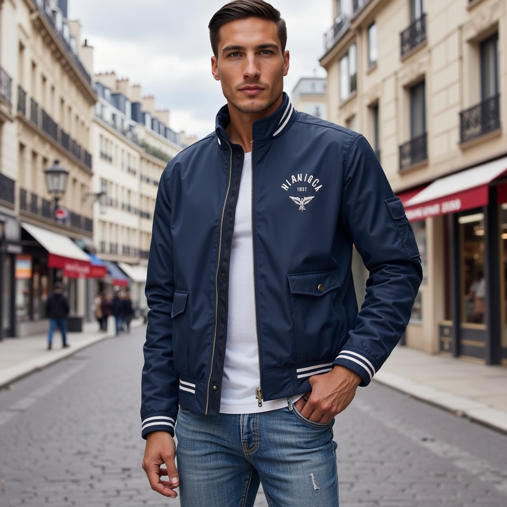 Bomberjacke - Lässige, leichte Herren-Zip-Up Jacke