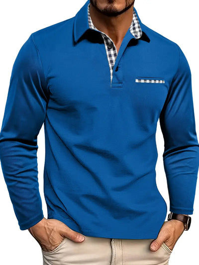 Poloshirt | Mit Kragen | Normale Passform | Langarm-Poloshirts | Herrenbekleidung