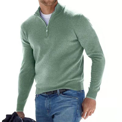 Pullover mit Viertelreißverschluss – Strickpullover mit halbem Reißverschluss für Männer