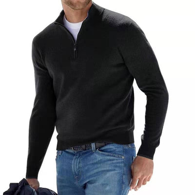 Pullover mit Viertelreißverschluss – Strickpullover mit halbem Reißverschluss für Männer