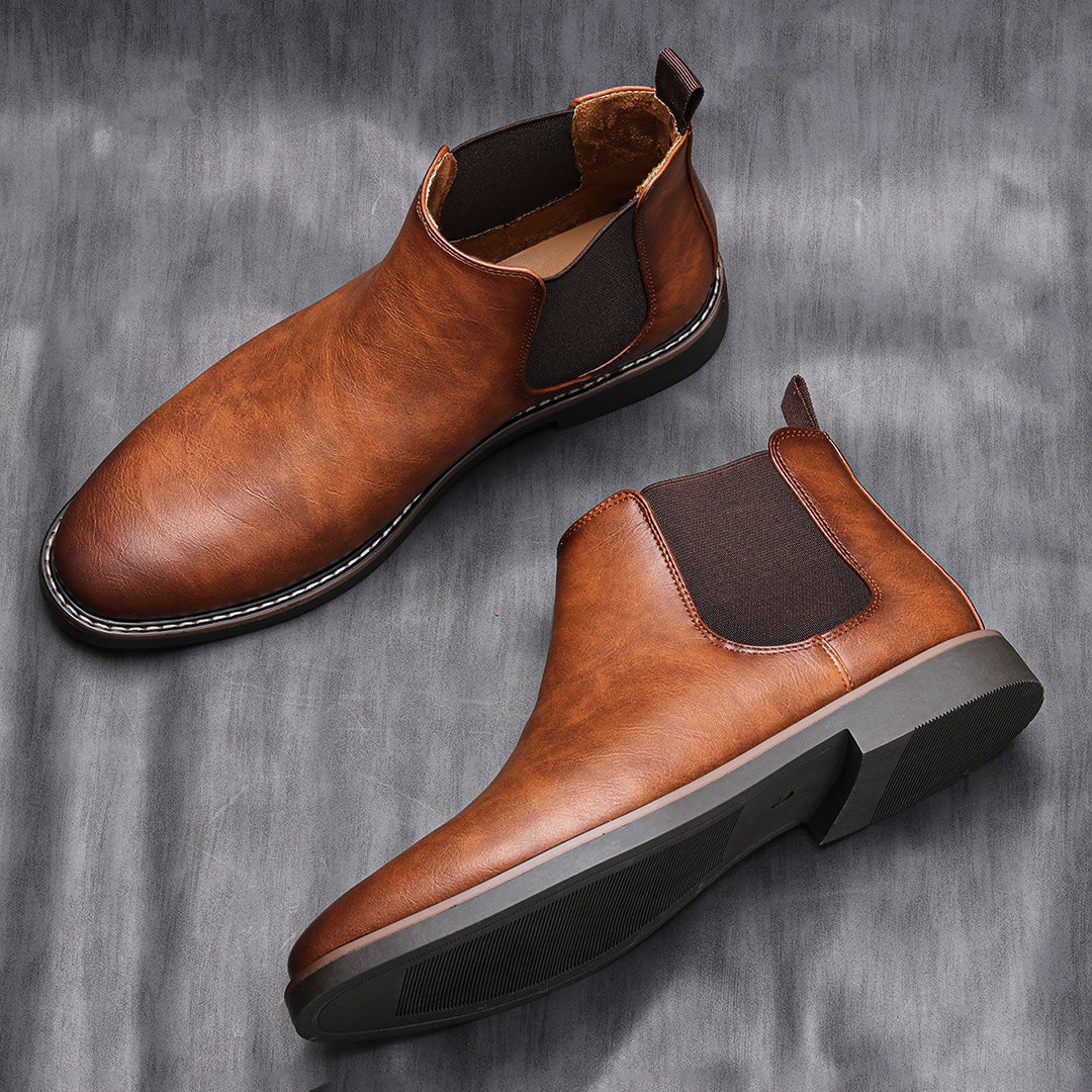 Chelsea Boots - Herren Slip-On Ankle Lederstiefel