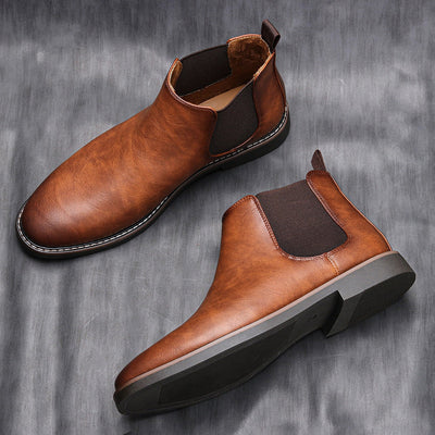 Chelsea Boots - Herren Slip-On Ankle Lederstiefel
