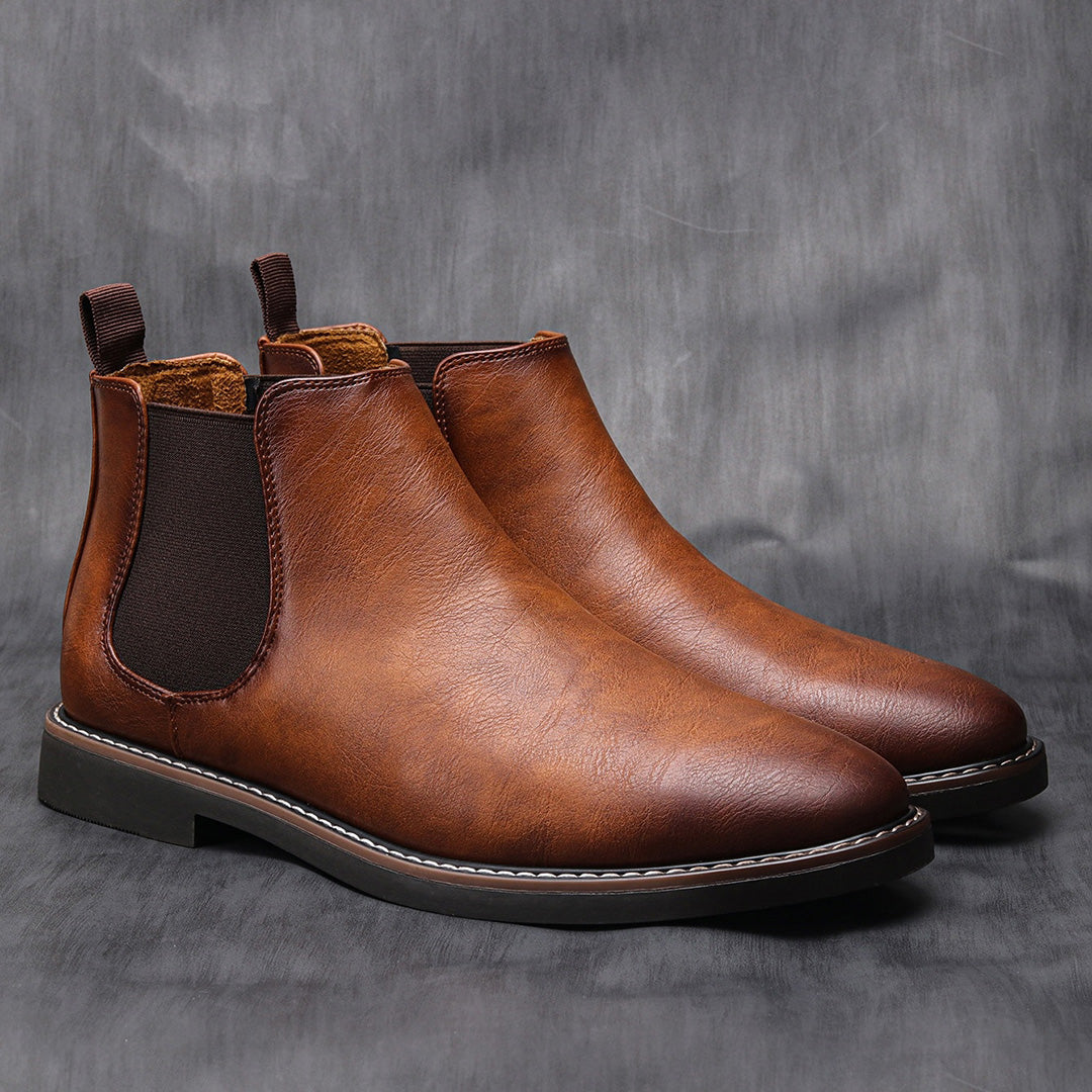Chelsea Boots - Herren Slip-On Ankle Lederstiefel