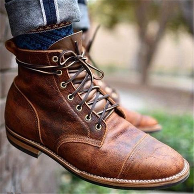 Lederstiefel | Braun | Schnürstiefel | Stiefeletten | Herrenstiefel