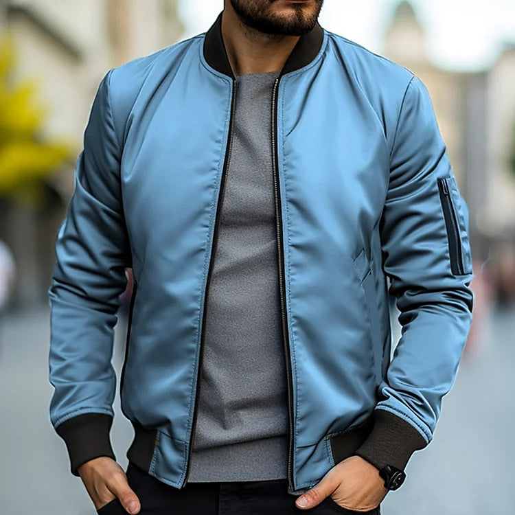 Bomberjacke – Slim Fit – Reißverschluss – Leichte Jacke – Herrenjacke