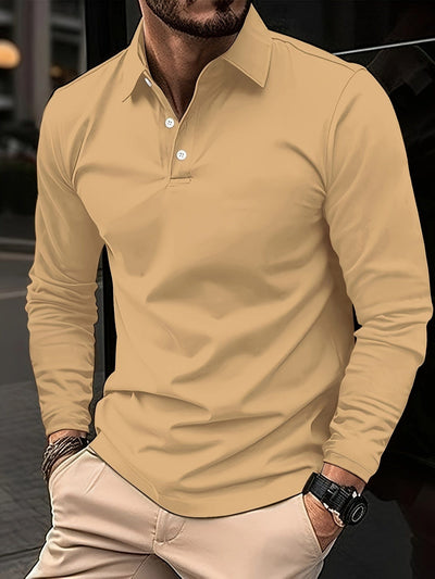 Langarm-Poloshirt – Poloshirt für Männer mit Kragen und Knopfleiste