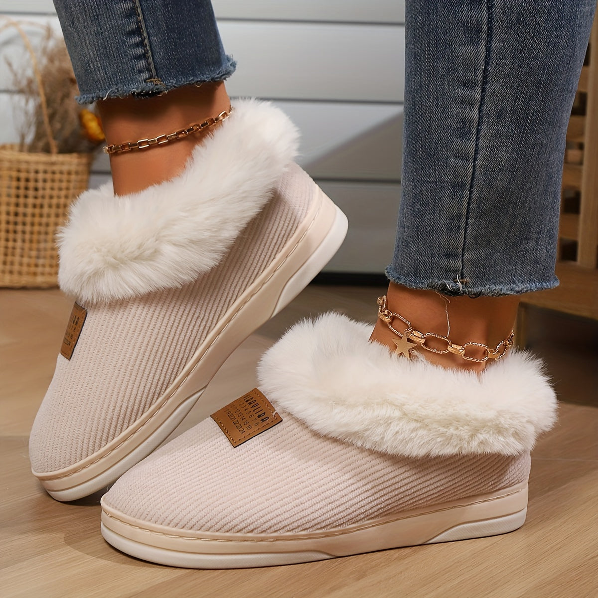 Binnenslippers – Warme, flauschige Hausschuhe für Damen für den Winter