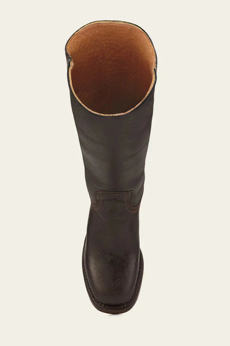 Lederstiefel – Niedriger Absatz – Slipper – Kniehohe Stiefel – Damenstiefel