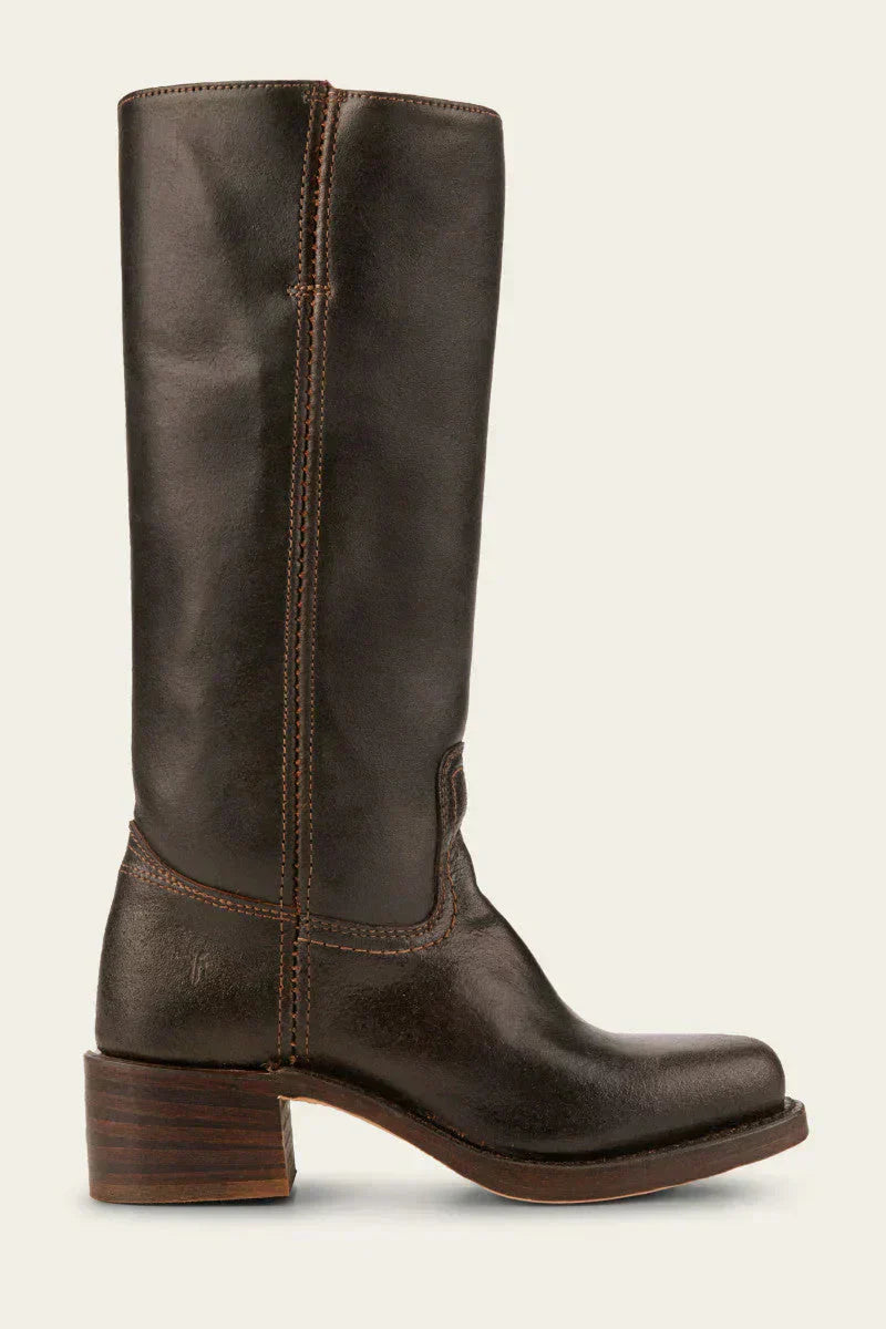 Lederstiefel – Niedriger Absatz – Slipper – Kniehohe Stiefel – Damenstiefel