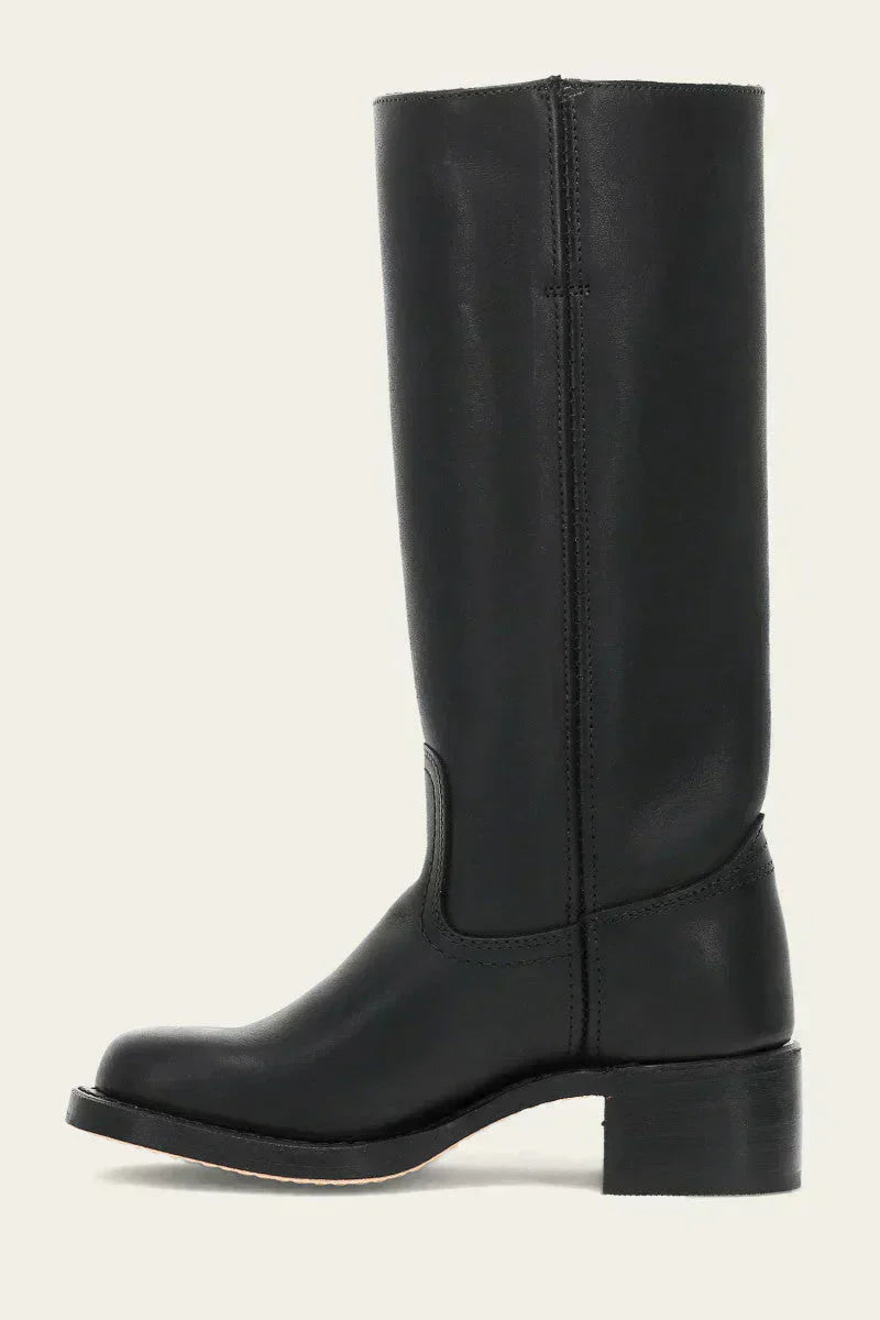 Lederstiefel – Niedriger Absatz – Slipper – Kniehohe Stiefel – Damenstiefel