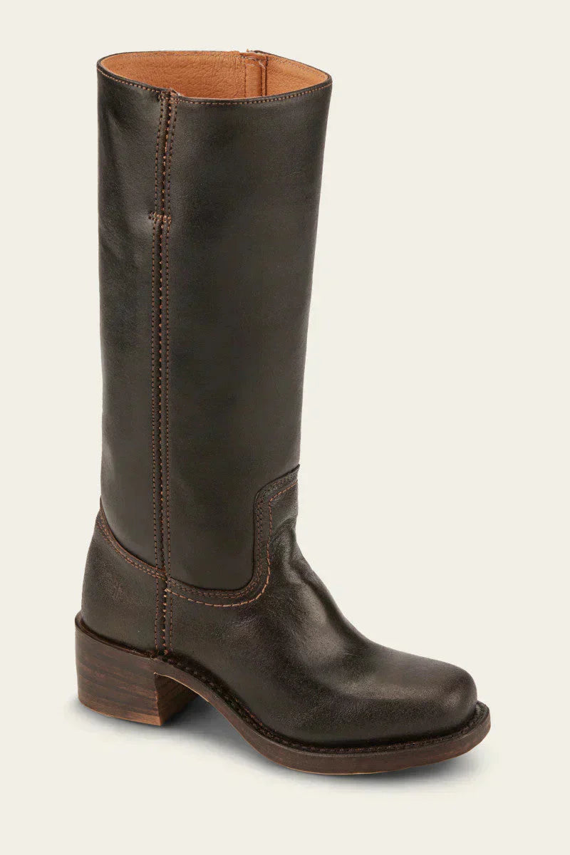 Lederstiefel – Niedriger Absatz – Slipper – Kniehohe Stiefel – Damenstiefel