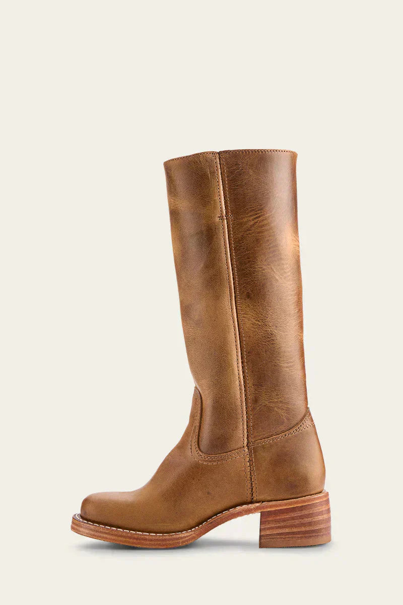 Lederstiefel – Niedriger Absatz – Slipper – Kniehohe Stiefel – Damenstiefel