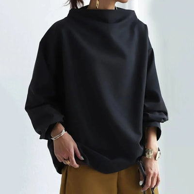 Oversized-Pullover | Lockere Passform | Lange Ärmel | Schwarzer Pullover | Damenbekleidung