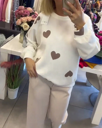 Herz-Pullover | Weiß | Pullover | Herz-Pullover | Damen-Sweatshirt