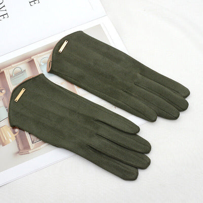Damenhandschuhe – Warm – Wildleder – Touchscreen-Handschuhe – Winterhandschuhe