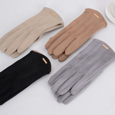 Damenhandschuhe – Warm – Wildleder – Touchscreen-Handschuhe – Winterhandschuhe