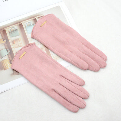 Damenhandschuhe – Warm – Wildleder – Touchscreen-Handschuhe – Winterhandschuhe