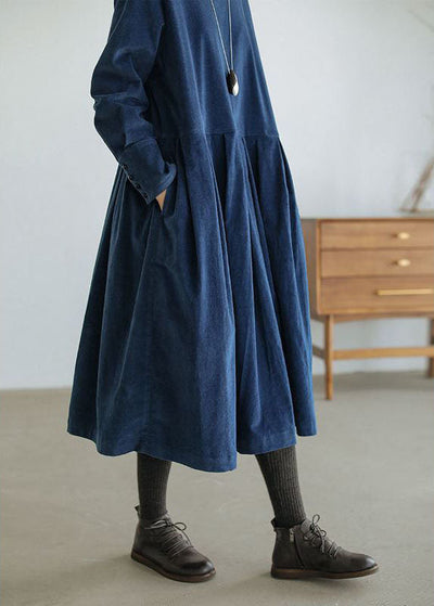 Cordkleid – Oversized-Midikleid mit langen Ärmeln für Damen für den Herbst