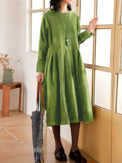 Cordkleid – Oversized-Midikleid mit langen Ärmeln für Damen für den Herbst