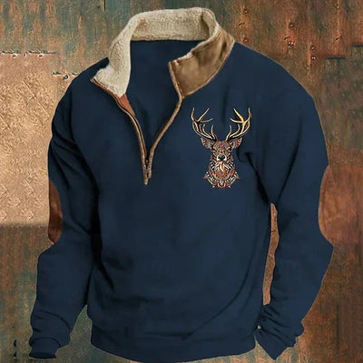 Fleece-Pullover – Warmer Fleece-Pullover mit halbem Reißverschluss für Männer für den Winter