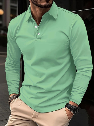 Langarm-Poloshirt – Poloshirt für Männer mit Kragen und Knopfleiste
