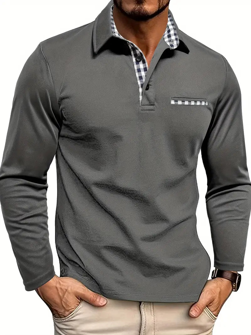 Poloshirt | Mit Kragen | Normale Passform | Langarm-Poloshirts | Herrenbekleidung