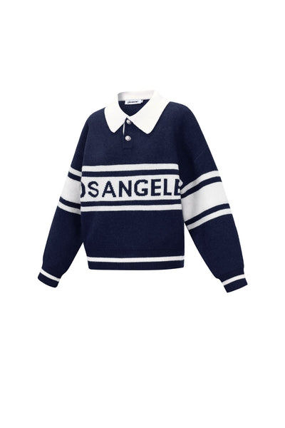 Polo Pullover - Los Angeles - mit Kragen - Strickpullover - Damenstrickwaren