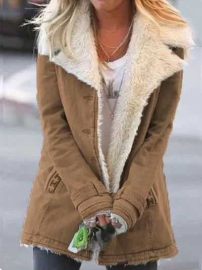 Winterjacke – Lässiger, warmer Wintermantel für Frauen mit Fellfutter