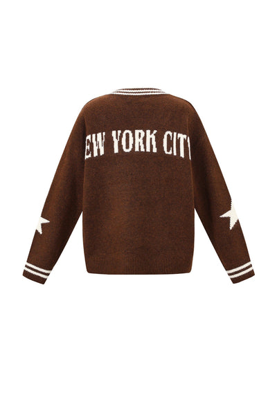 Übergroßer Pullover | NYC | V-Ausschnitt | Strickpullover | Damenstrickwaren