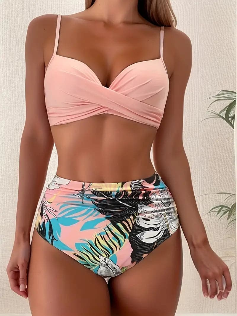 Bikini Set | Gerüscht | Gedreht | High Waist Bikini | Damen Bademode