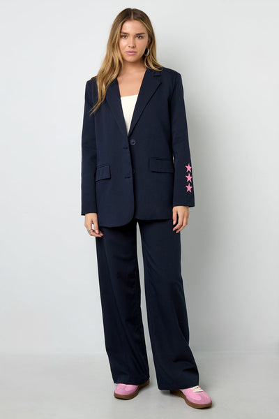 Oversized Blazer - Starry - Bedruckt - Loose Fit Blazer - Damen Blazer